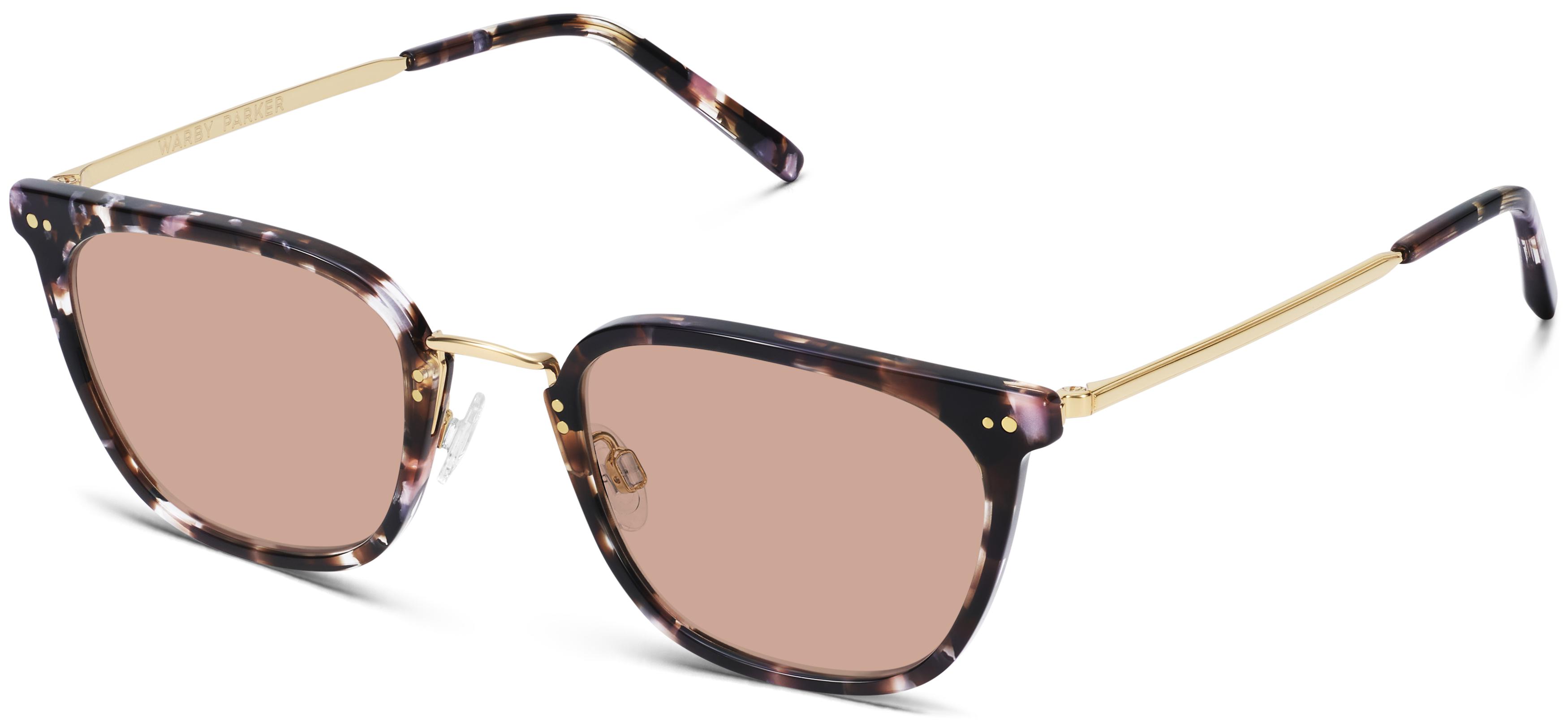 Tobin Sunglasses in Black Currant Tortoise with Polished Gold