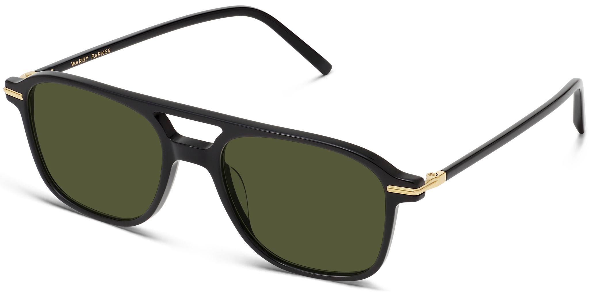 Brimmer in Jet Black with Polished Gold, image 1