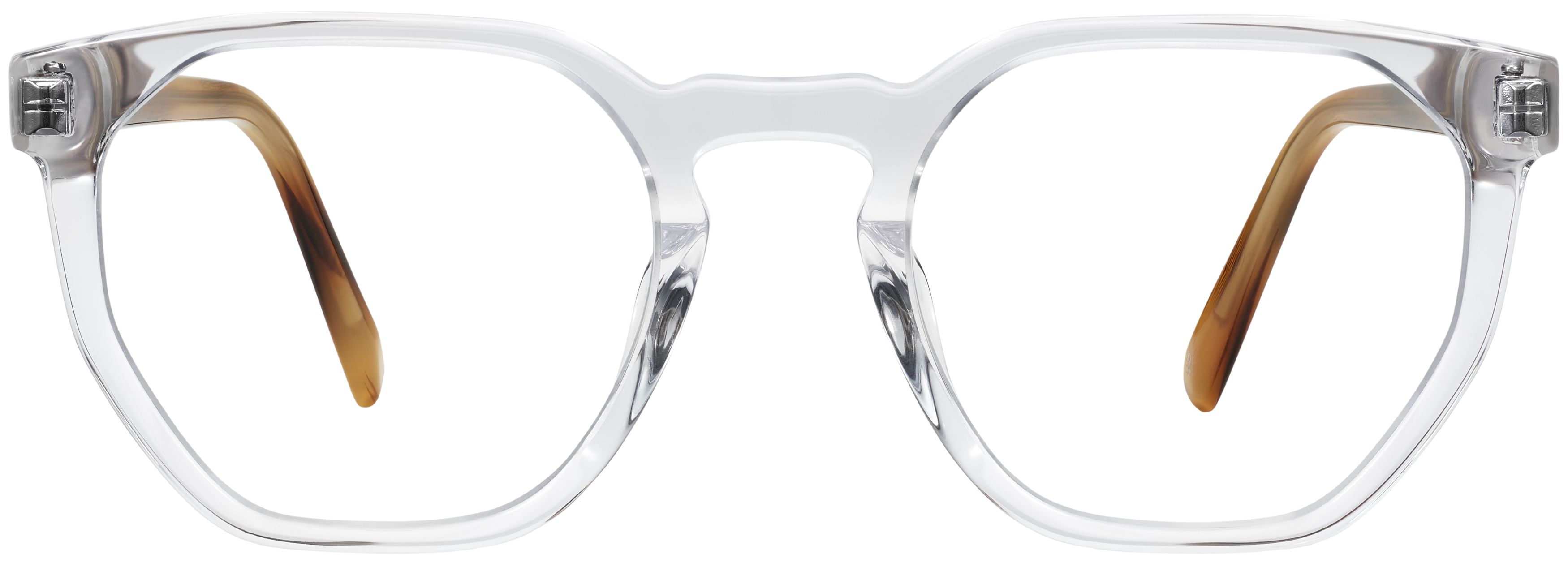 Tobias Eyeglasses in Crystal with English Oak