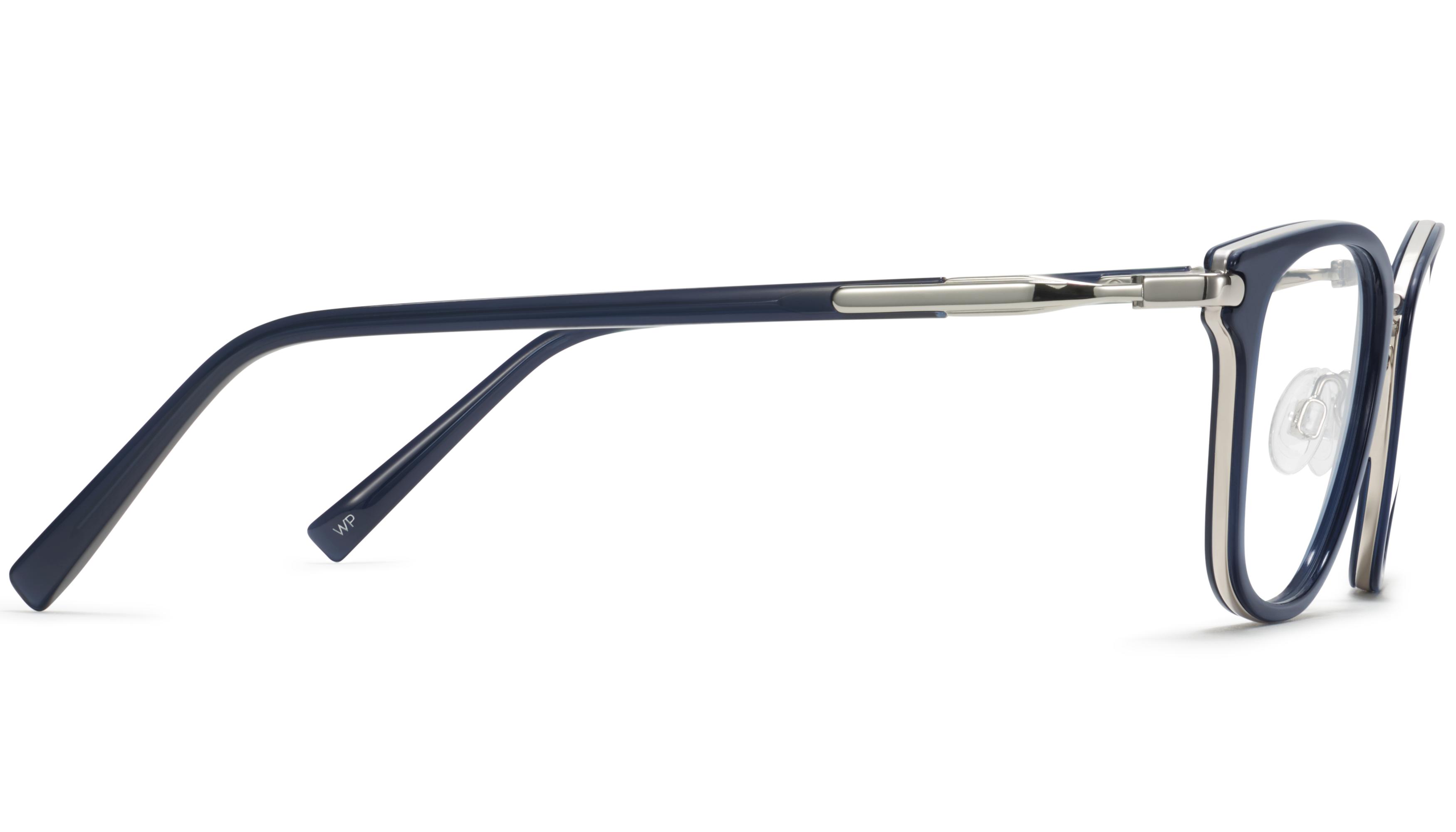 Morley Eyeglasses in Inlet Crystal with Polished Silver