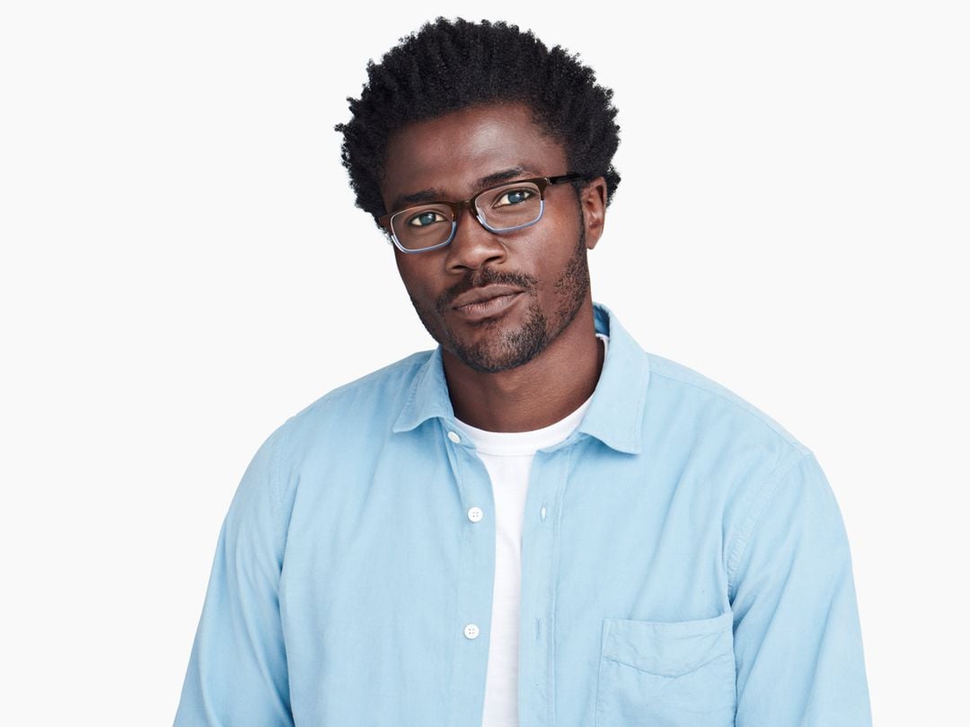 Wilkie Low Bridge Fit Eyeglasses in Eastern Bluebird Fade Warby Parker