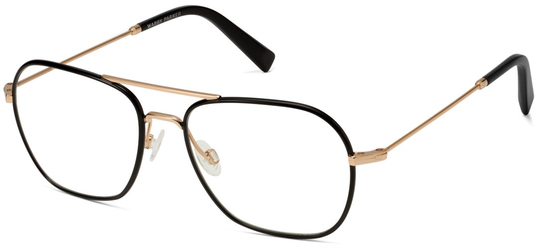 Abe Eyeglasses in Brushed Ink with Polished Gold | Warby Parker