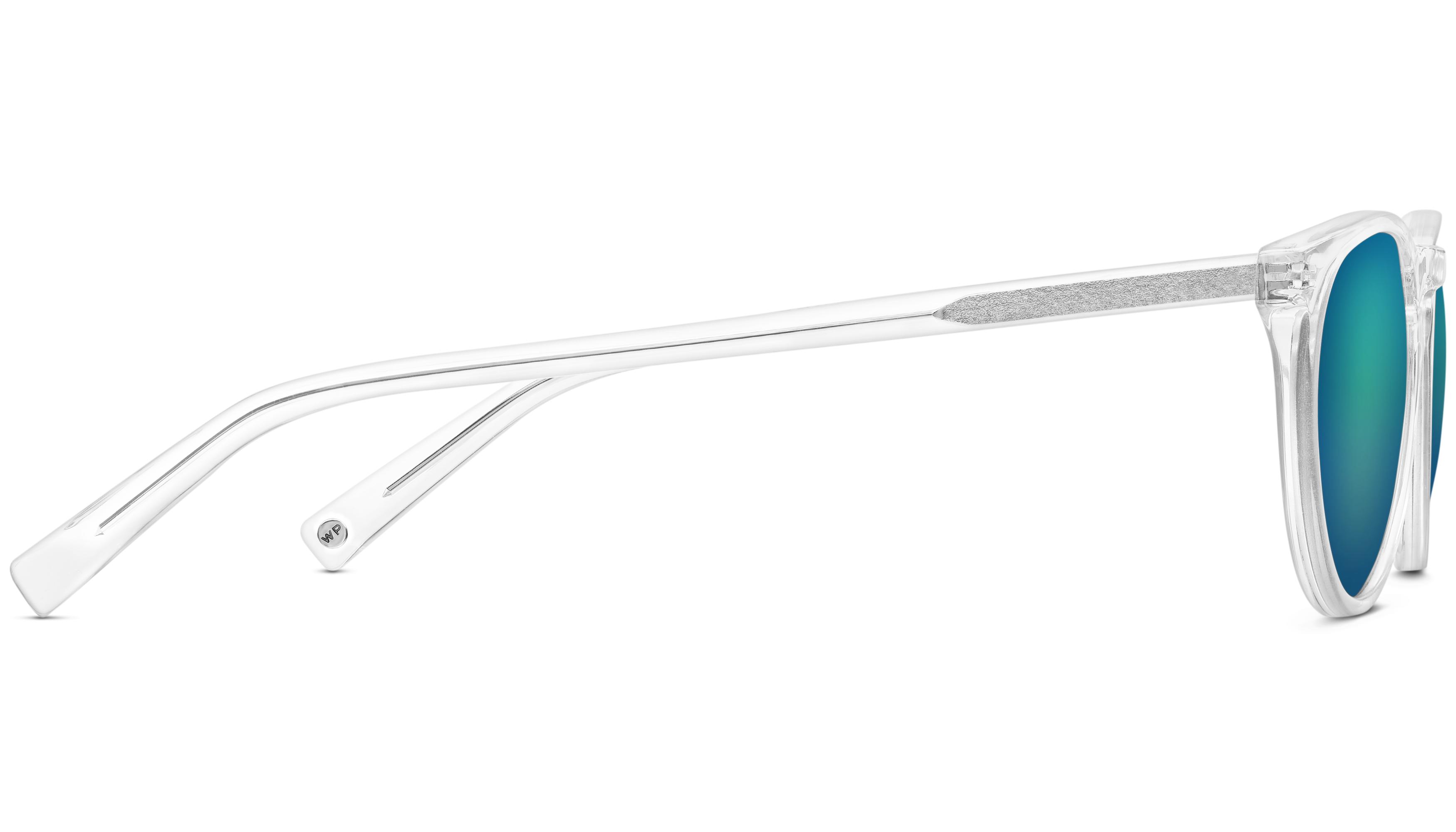 Haskell Sunglasses in Crystal with Electric Blue Flash Lens