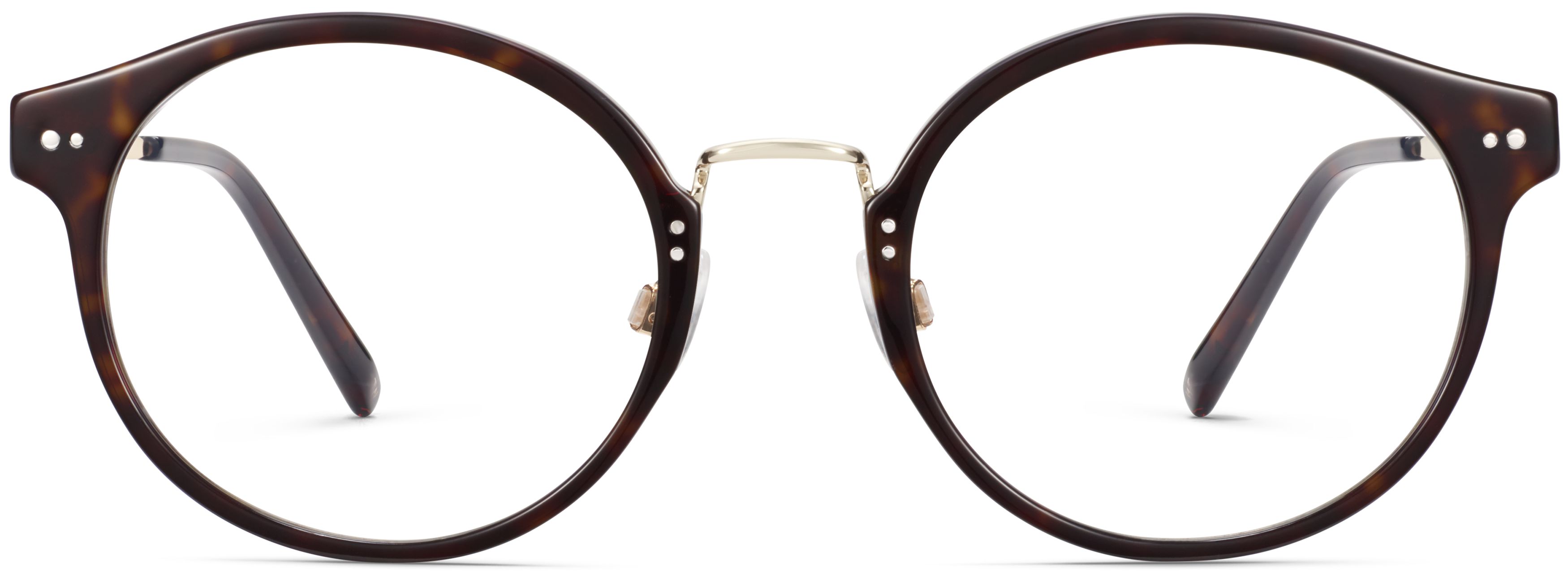 Jayla Cognac Tortoise with Polished Gold, front view
