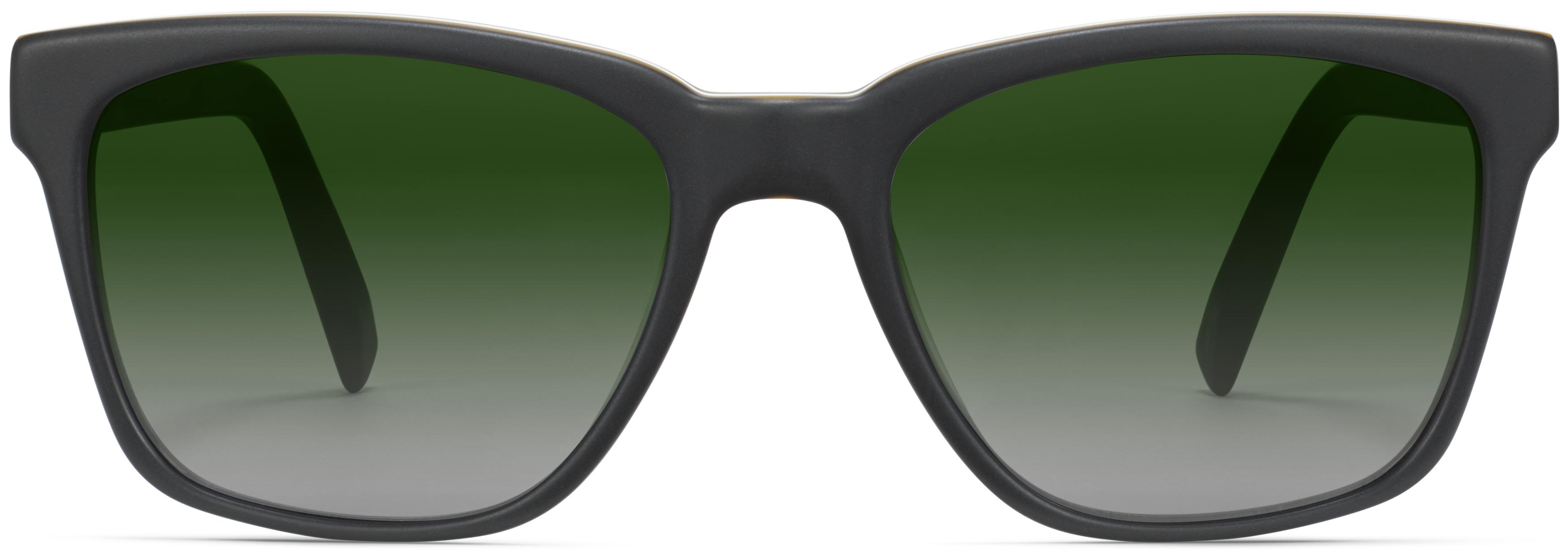 Warby Parker Perkins style Black Frame Sunglasses with Green Lenses Perkins Low Bridge Fit Sunglasses in Black Matte Eclipse  main image 3