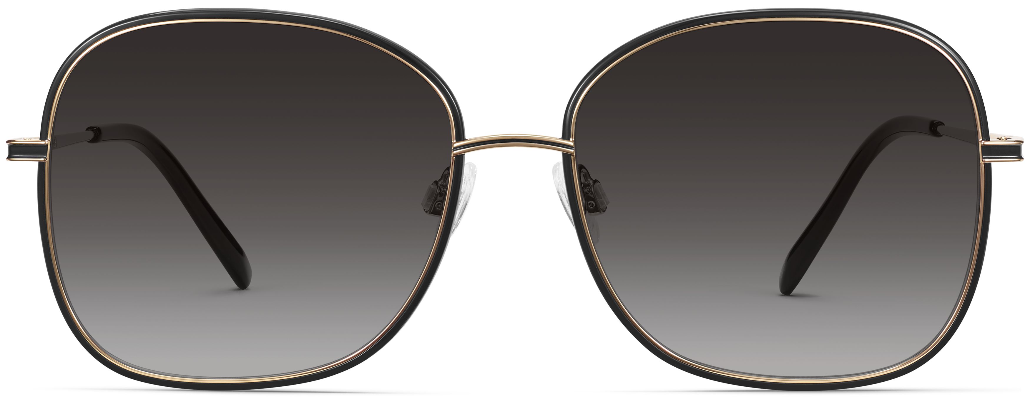 Leah Jet Black with Polished Gold, front view