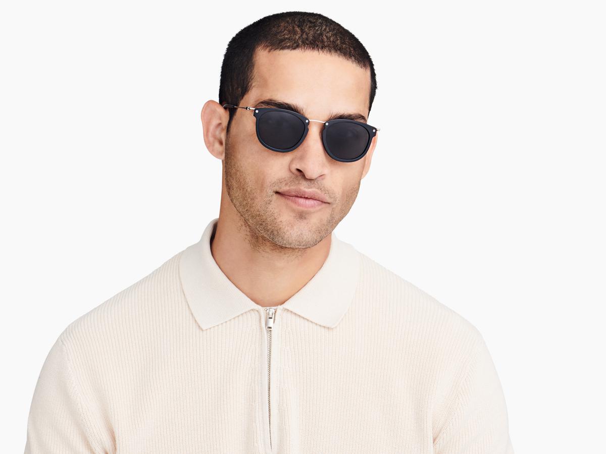 Moriarty Sunglasses in Jet Black Matte with Polished Silver | Warby Parker