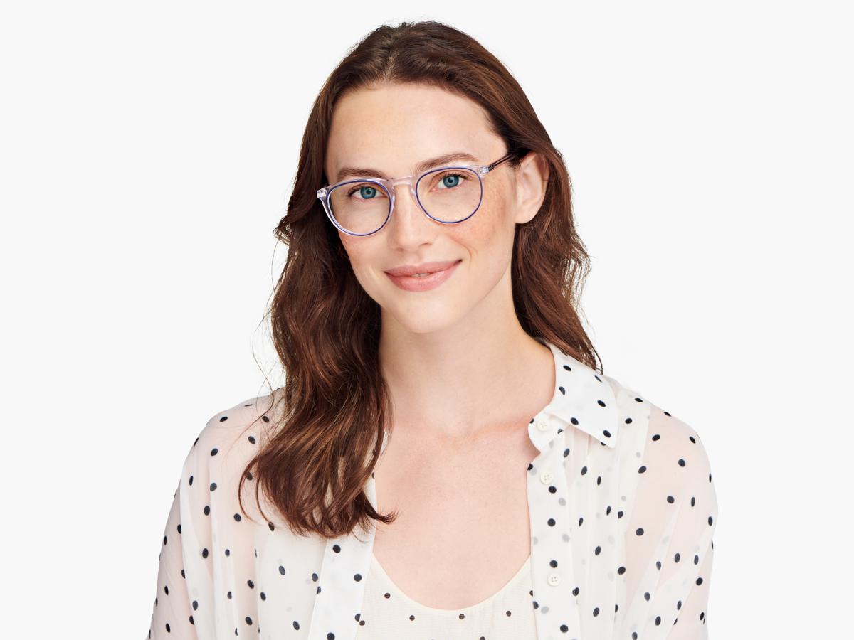 Haskell Eyeglasses in Crystal with Blue Jay | Warby Parker