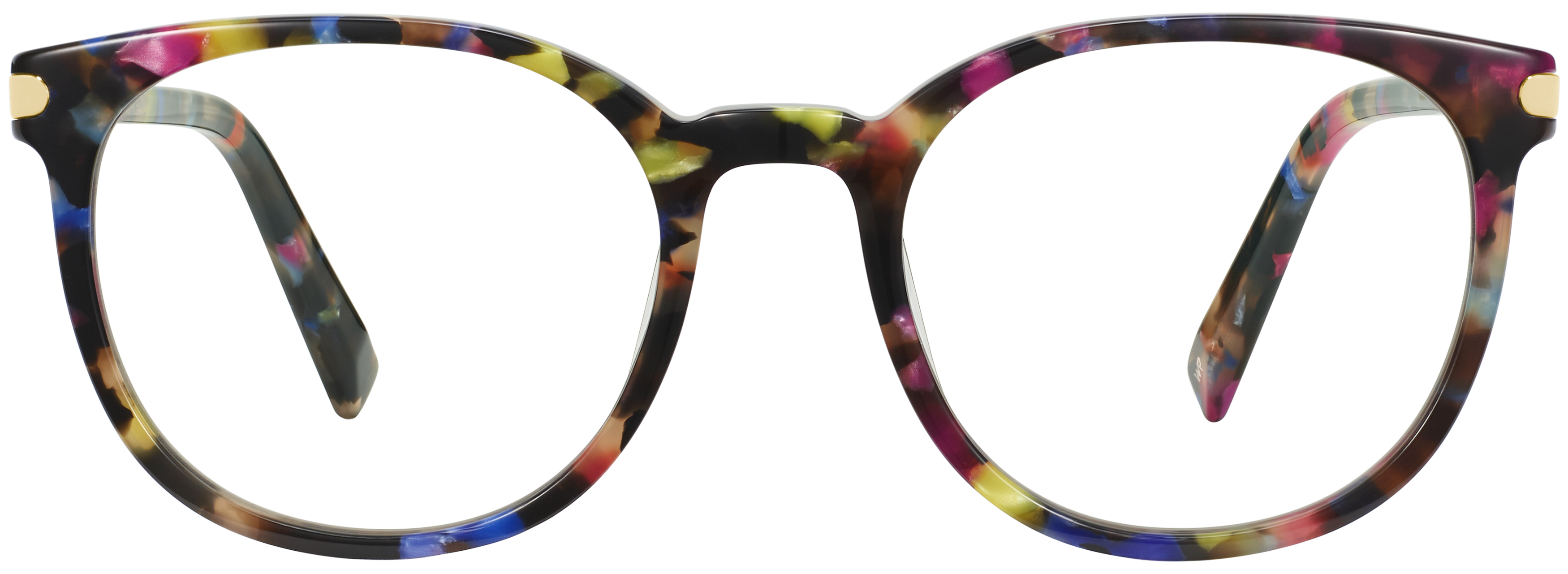 Gillian Confetti Tortoise with Polished Gold, baseTransparent view
