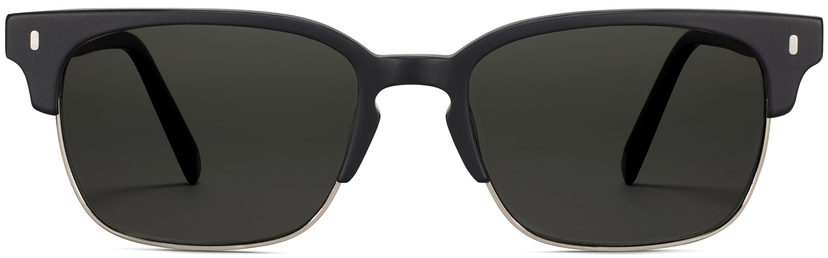 Ames Jet Black Matte with Polished Silver, front view