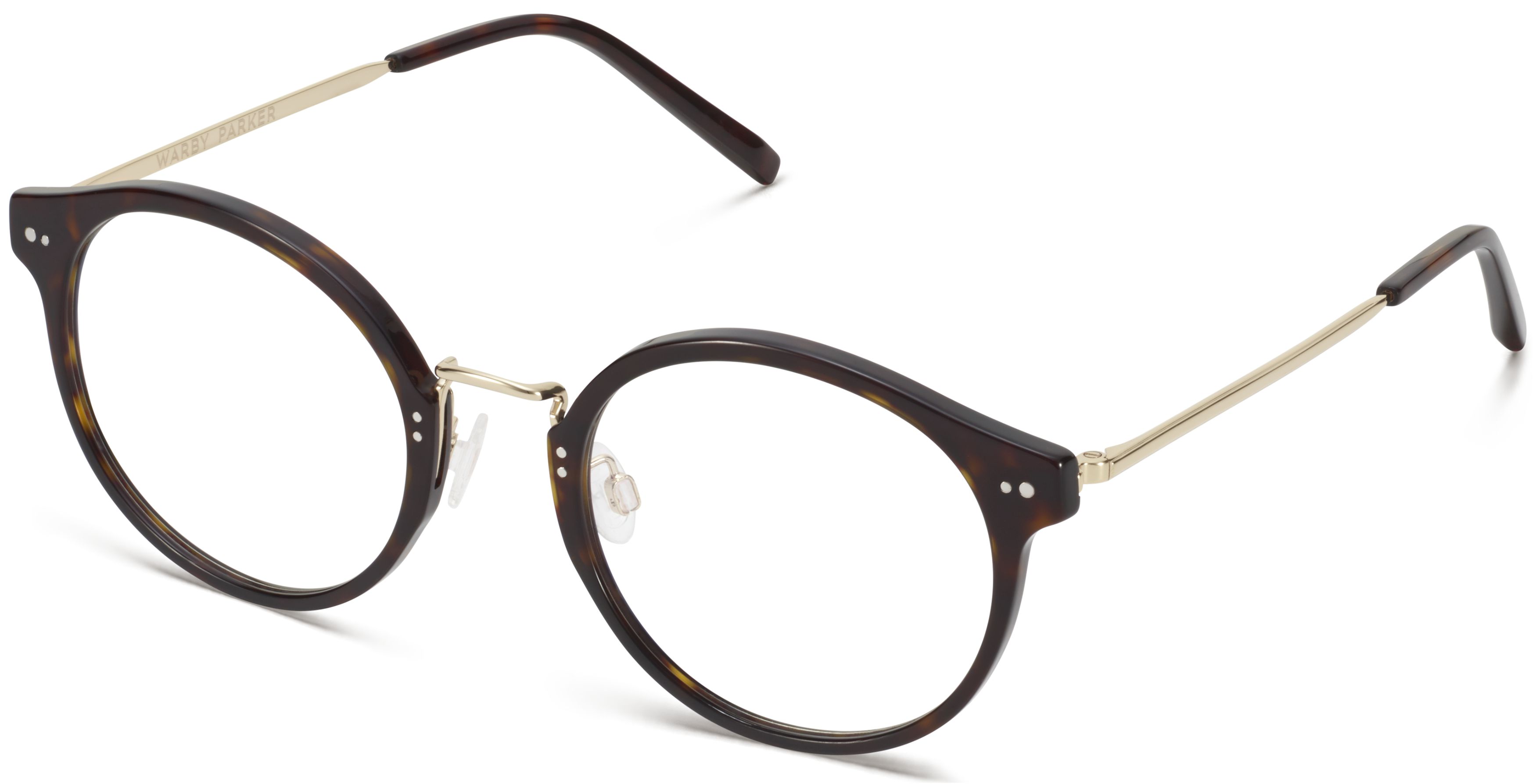 Jayla Eyeglasses in Cognac Tortoise with Polished Gold — Wide