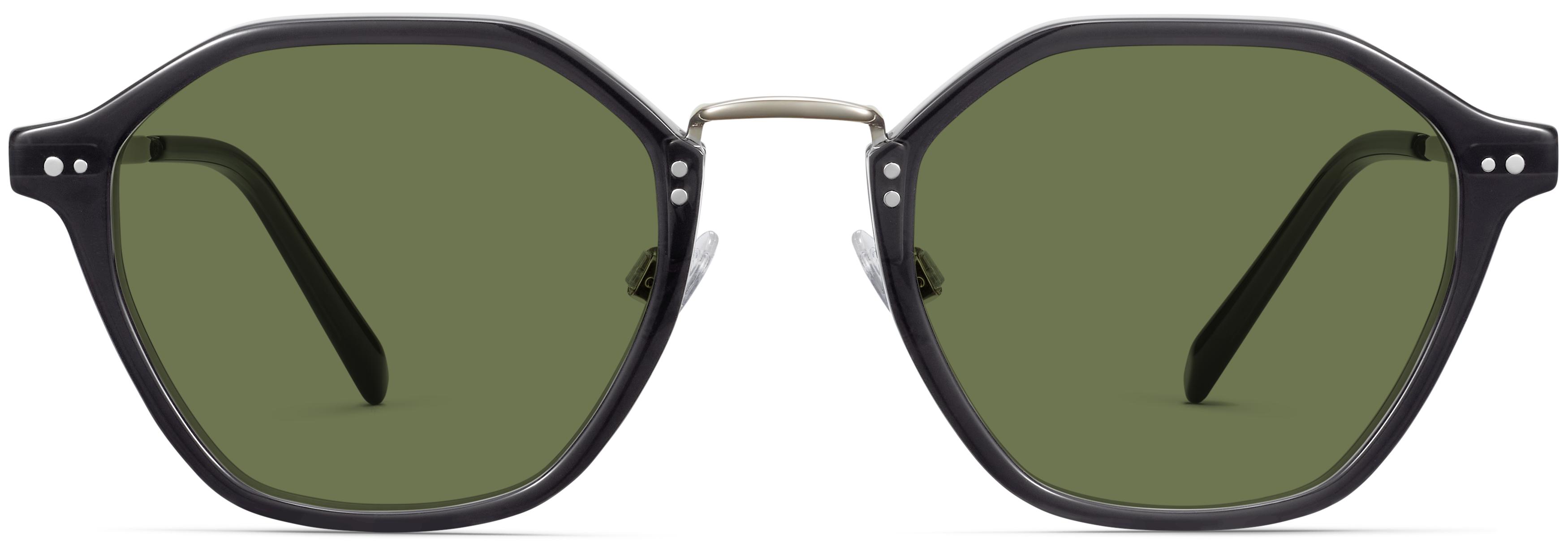 Azir Sunglasses in Licorice Crystal with Polished Silver | Warby