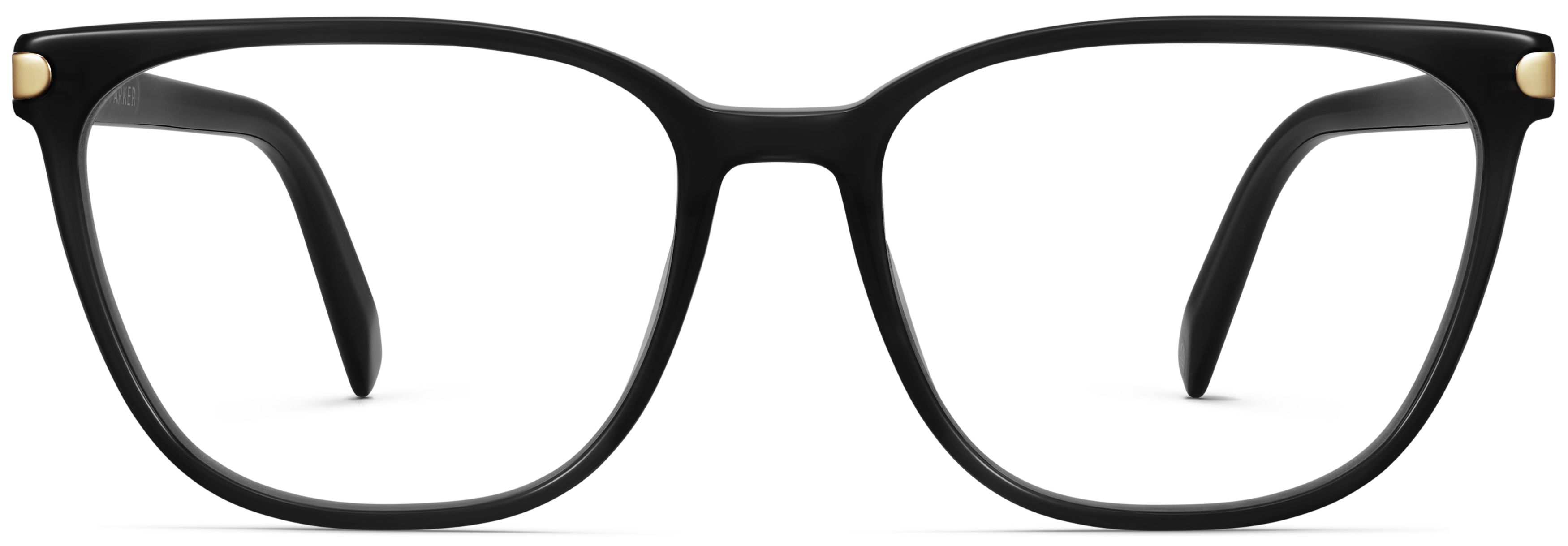 Esme Jet Black with Polished Gold, front view