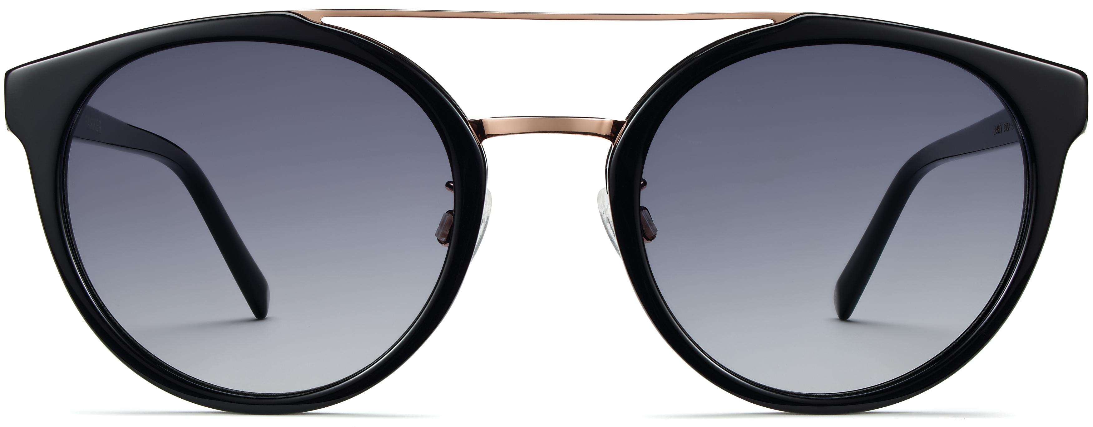 Brimmer Sunglasses in Jet Black with Polished Gold