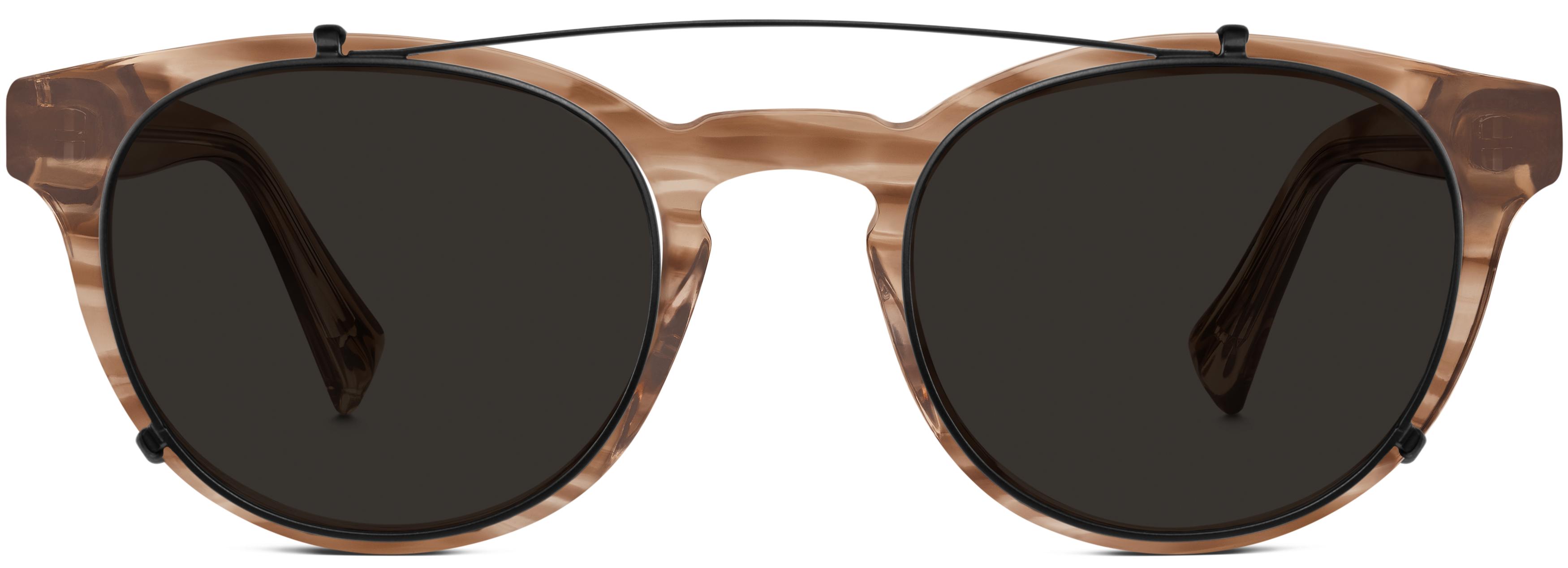Warby Parker Chestnut Crystal Round Optical Glasses Low Bridge Fit Hughes Low Bridge Fit Eyeglasses in Chestnut Crystal — Wide  main image 3