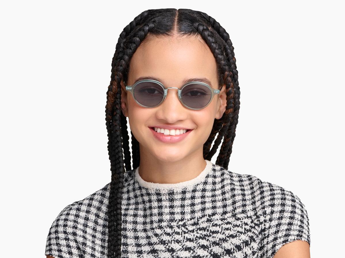 Zimmer Sunglasses in Seaspray Crystal with Polished Silver | Warby