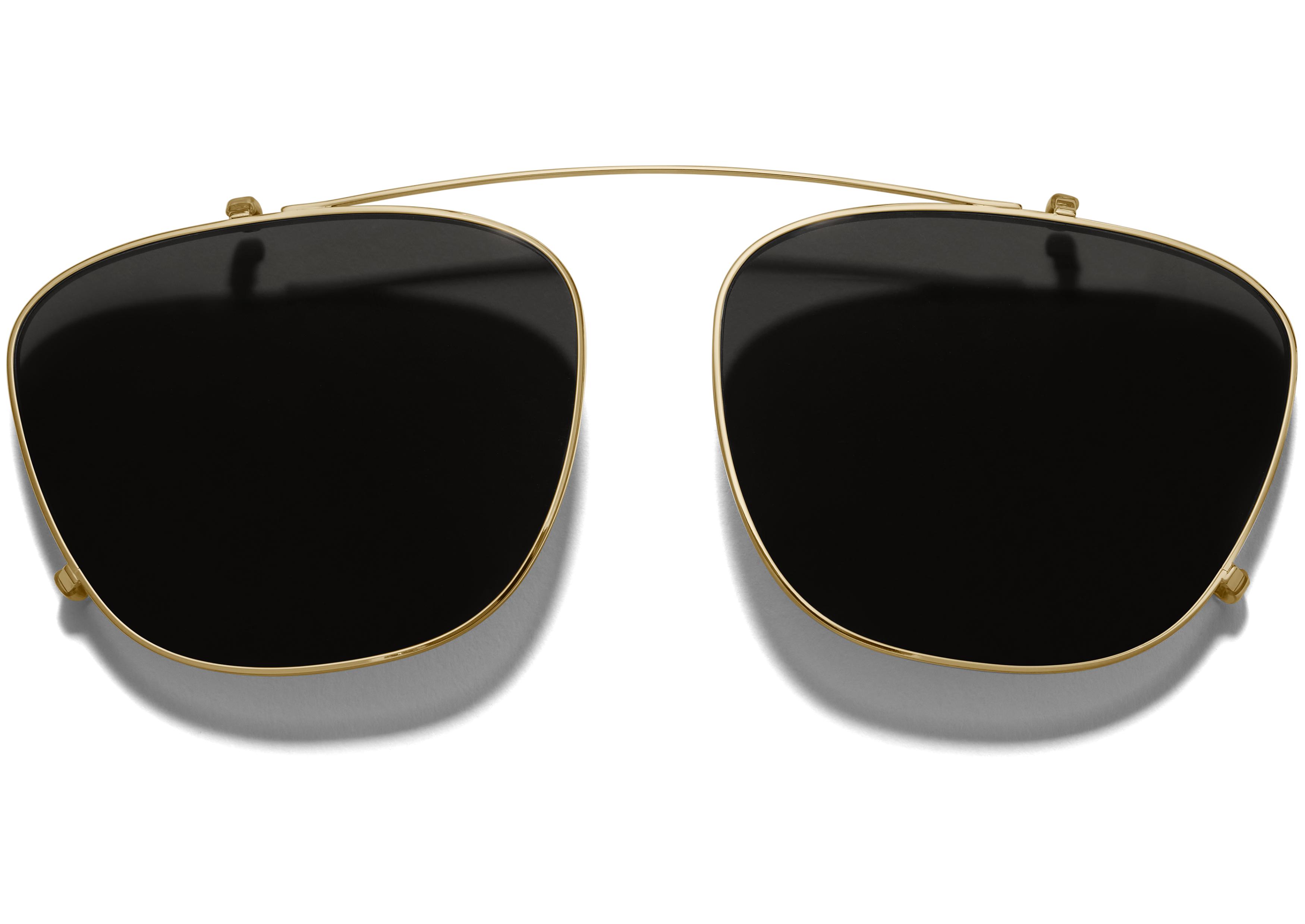 Esme Medium Clip-On in Polished Gold with Grey Lenses