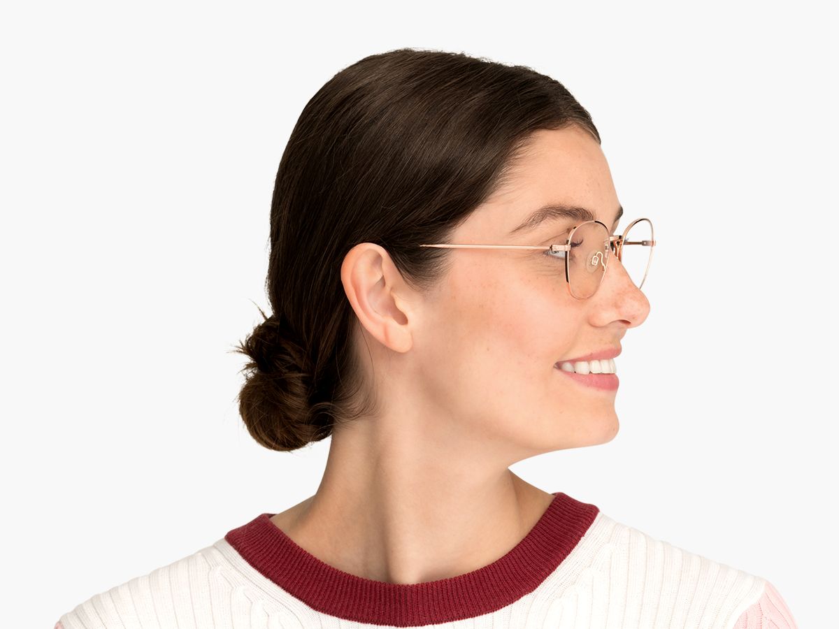 Warby Parker Rose Gold Eyeglasses Gilmore Eyeglasses in Rose Water | Warby Parker main image 3
