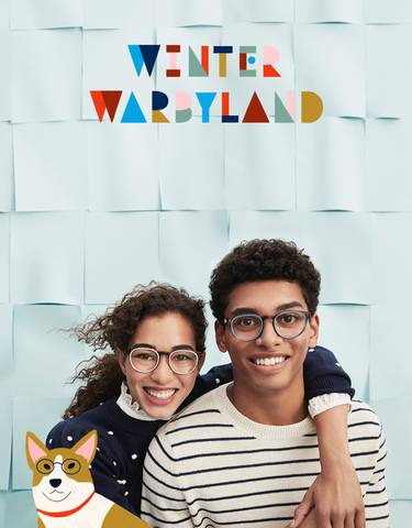 Hurray Hurray Holiday logo with two people sporting Percey frames